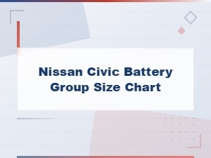 Nissan Civic Battery Group Size Chart